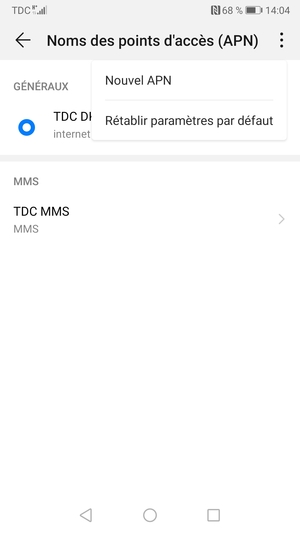 Sélectionnez Rétablir paramètres par défaut
