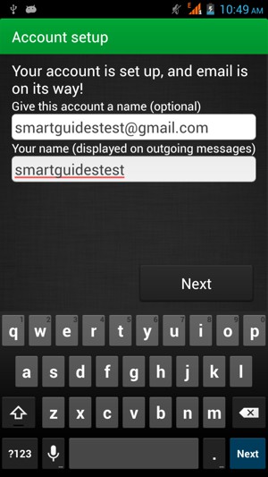 Give your account a name and enter your name. Select Next