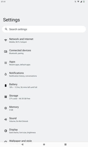 Select Network and Internet