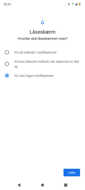 Vælg din foretrukne mulighed og vælg Udfør