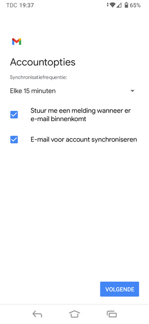 Selecteer VOLGENDE
