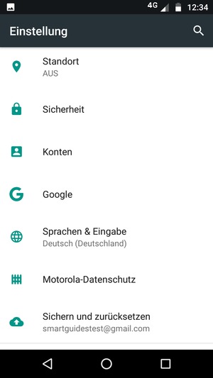 Scrollen Sie und wählen Sie Konten