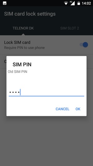 Enter your Old SIM PIN and select OK