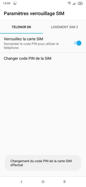 Votre PIN SIM a été modifié