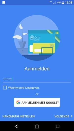 Voer uw Gmail wachtwoord in en selecteer VOLGENDE