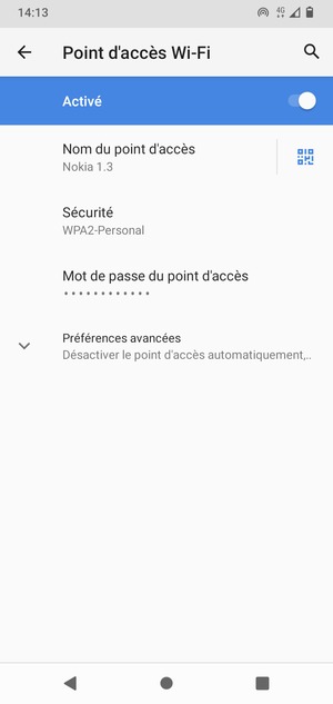 Votre téléphone est maintenant configuré pour être utilisé comme modem