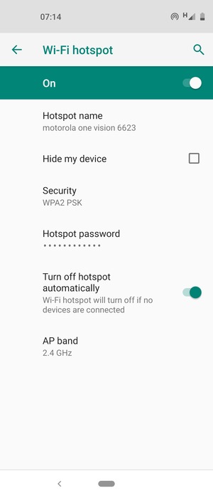 Your phone is now set up for use as a modem