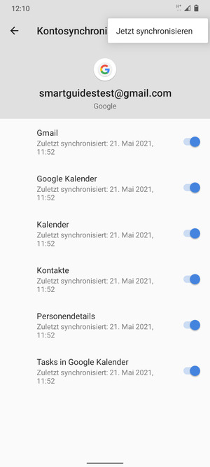 Wählen Sie Jetzt synchronisieren