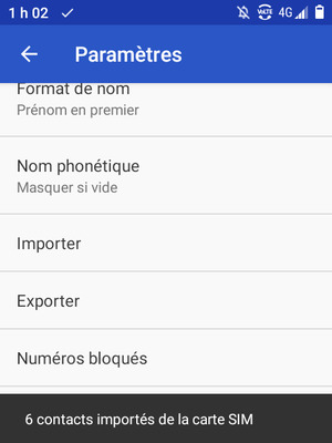 Vos contacts vont être enregistrés sur votre compte Google et dans votre téléphone lors de la prochaine synchronisation de Google.