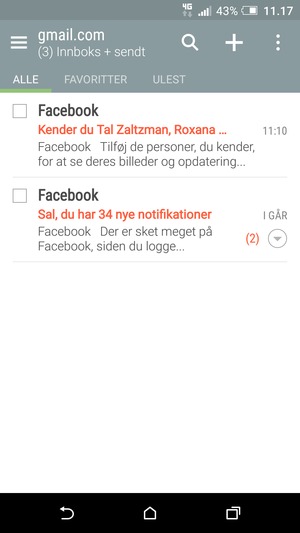 Gmail/Hotmail er klar til bruk