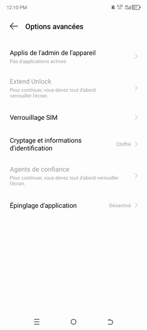 Sélectionnez Verrouillage SIM