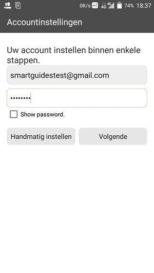 Voer uw Gmail of Hotmail adres en wachtwoord in. Selecteer Volgende