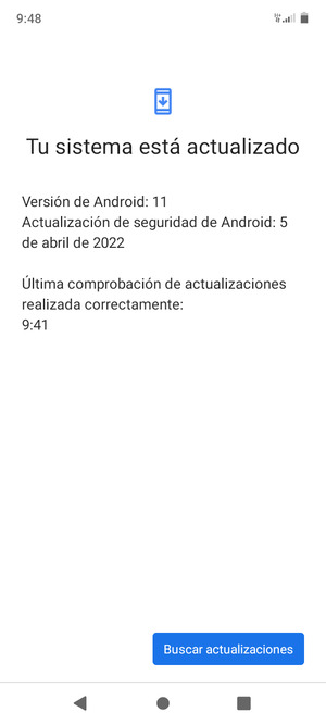 Si su teléfono está actualizado, verá la siguiente pantalla