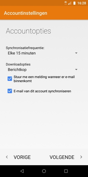 Selecteer VOLGENDE