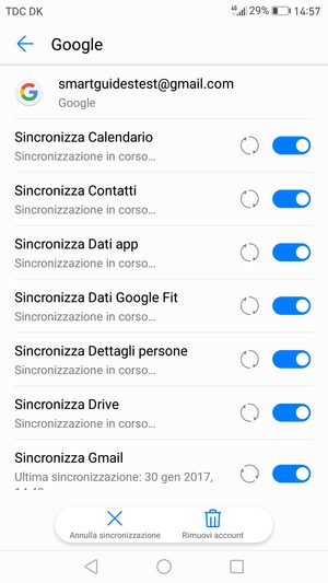 Le tue informazioni verranno sincronizzate