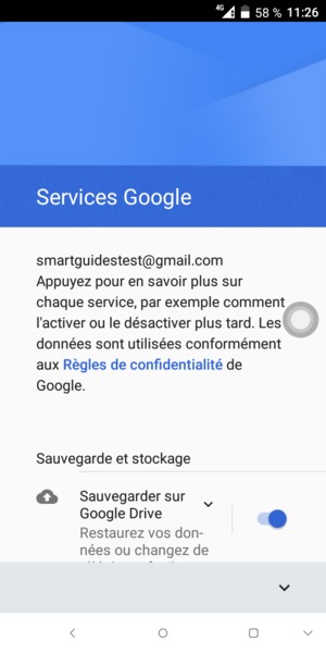 Sélectionnez le bouton v