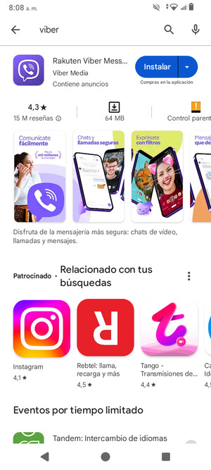 Seleccione la aplicación