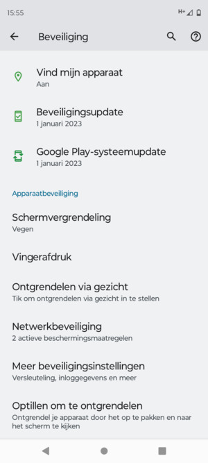 Scroll naar en selecteer Meer beveiligingsinstellingen