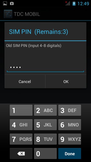 Enter your Old SIM PIN and select OK
