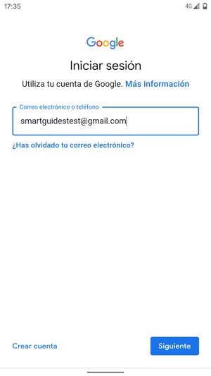 Introduzca su dirección de correo electrónico y seleccione Siguiente