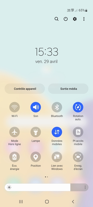 Sélectionnez le bouton du Menu