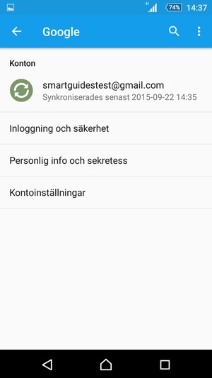 Tryck på ditt konto