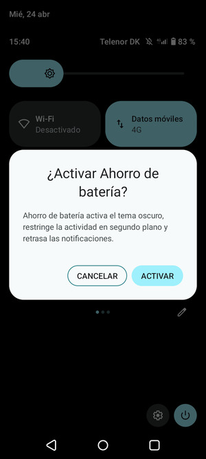 Seleccione ACTIVAR