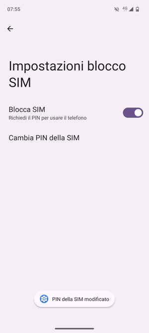Il tuo PIN della SIM è stato modificato