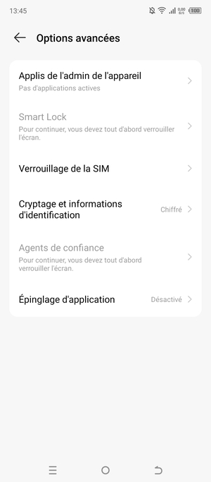 Sélectionnez Verrouillage de la SIM