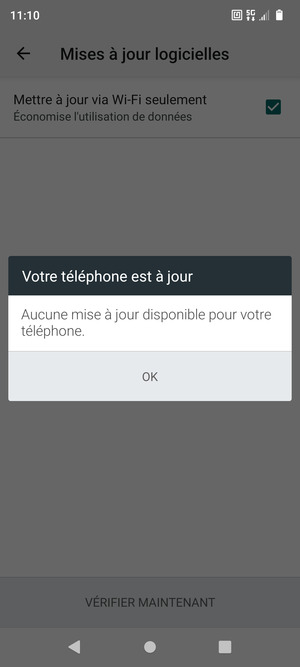 Si votre téléphone est à jour, sélectionnez OK