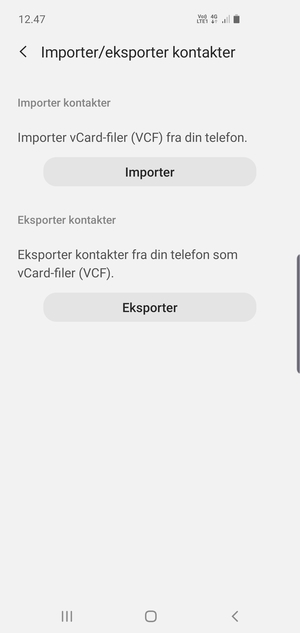 Vælg Importer