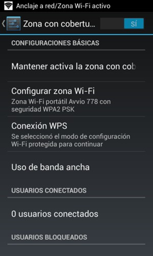 El teléfono ha sido configurado para su uso como módem
