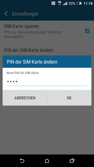 Geben Sie Ihre Neue PIN für SIM-Karte ein und wählen Sie OK