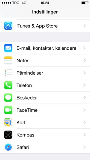 For at ændre PINkoden til sim-kortet, vend tilbage til menuen Indstillinger og scroll til og vælg Telefon