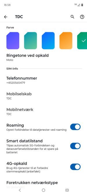 Slå Roaming til eller fra