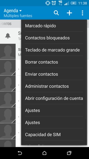Seleccione Administrar contactos
