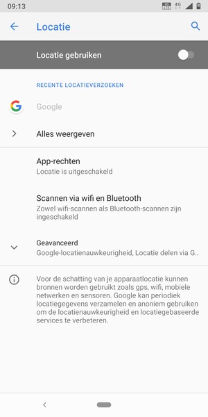 Schakel Locatie gebruiken uit