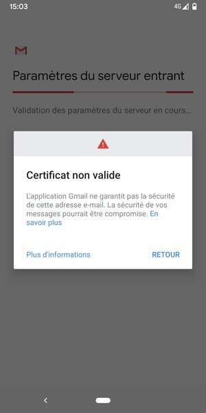 Sélectionnez RETOUR