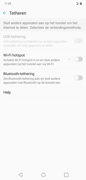 Selecteer Wi-Fi hotspot