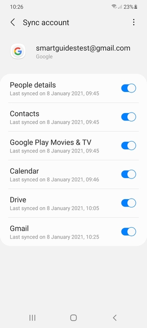 Make sure Contacts is selected