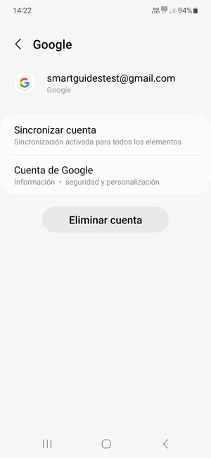Seleccione Sincronizar cuenta