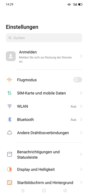 Wählen Sie SIM-Karte und mobile Daten