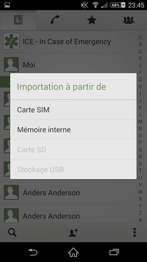 Sélectionnez Carte SIM