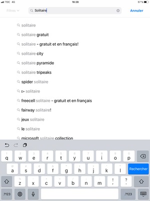 Saisissez le nom de l'appli et sélectionnez Rechercher