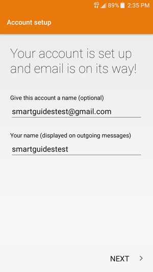 Give your account a name and enter your name. Select NEXT