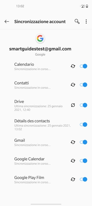 Le tue informazioni verranno sincronizzate