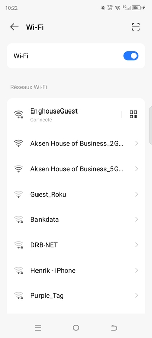Vous êtes maintenant connecté au réseau Wi-Fi