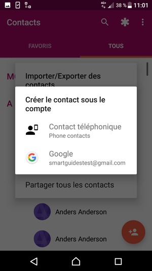 Sélectionnez votre compte Google