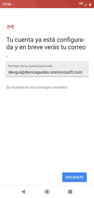 Déle a su cuenta un nombre y seleccione SIGUIENTE