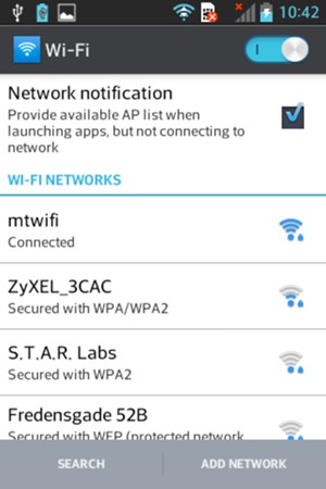 You are now connected to the Wi-Fi network